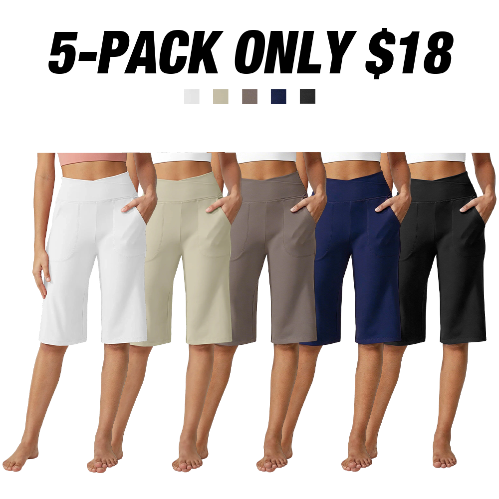 Loose High-Waist Casual Cropped Yoga Pants（🌞Summer New Arrivals�)