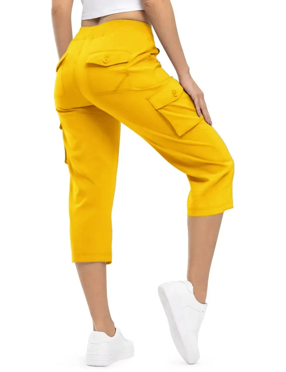Women's 6-Pocket Cargo Capris Lightweight Quick Dry Cotton Hiking Pants