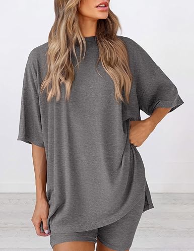 🔥Women's Casual Loose-fitting Two-Piece Set (Crew Neck/V-Neck) 🔥 10-Piece Set - Includes All Colors, Only $24