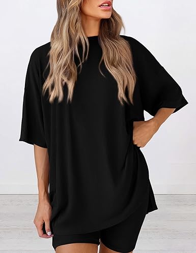 🔥Women's Casual Loose-fitting Two-Piece Set (Crew Neck/V-Neck) 🔥 10-Piece Set - Includes All Colors, Only $24