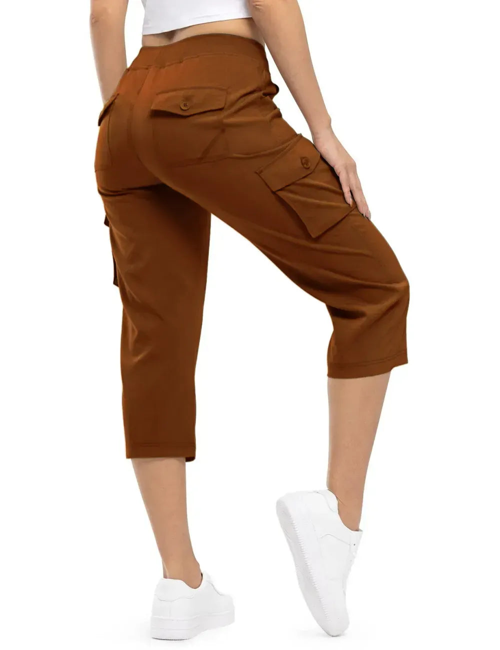 Women's 6-Pocket Cargo Capris Lightweight Quick Dry Cotton Hiking Pants